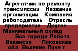 Агрегатчик по ремонту трансмиссии › Название организации ­ Компания-работодатель › Отрасль предприятия ­ Другое › Минимальный оклад ­ 50 000 - Все города Работа » Вакансии   . Псковская обл.,Великие Луки г.